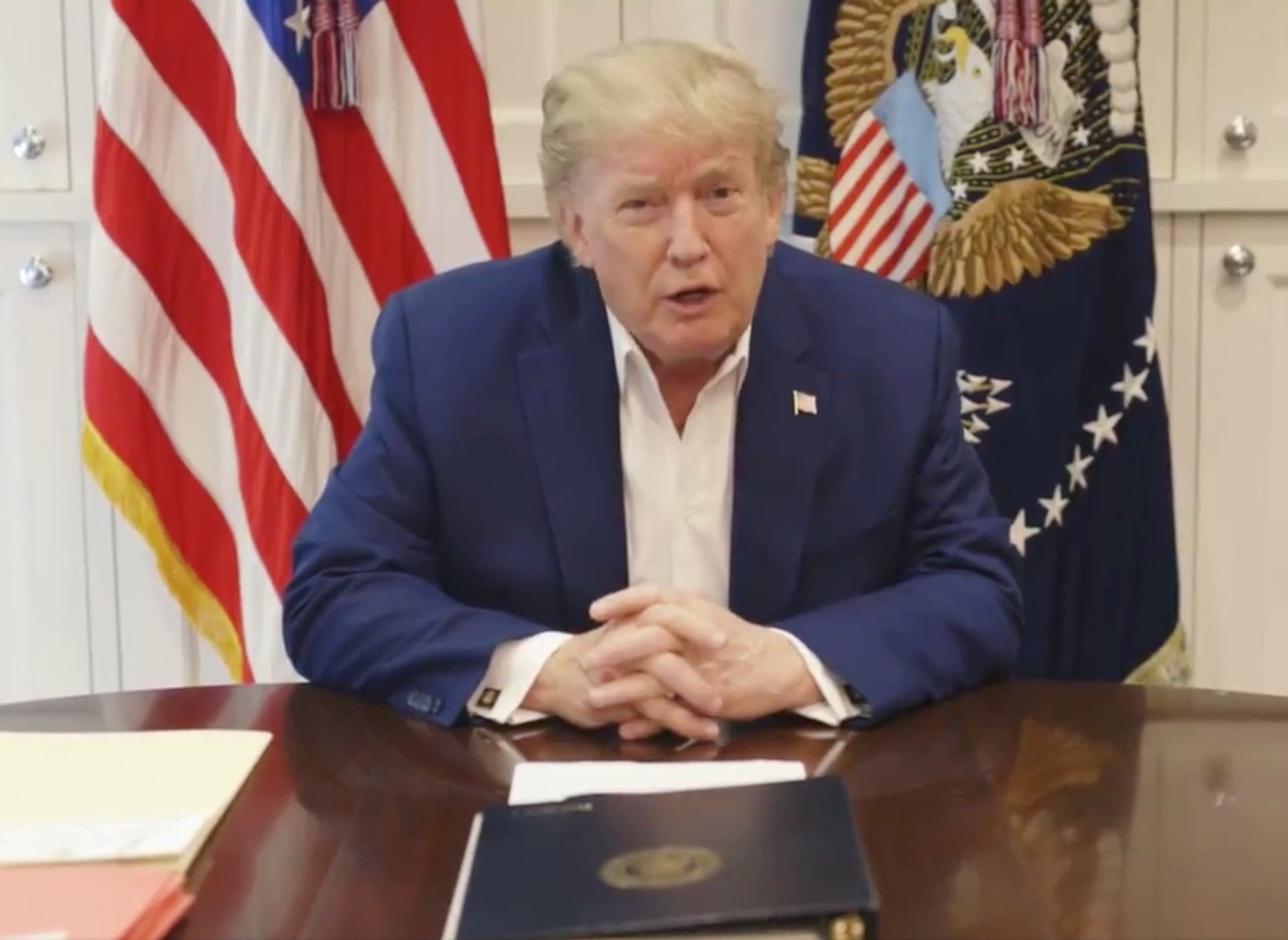 Ong Trump dang video ve tinh hinh suc khoe hinh anh