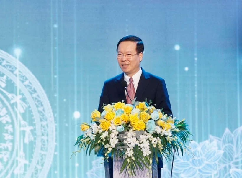 Chu tich nuoc Vo Van Thuong du Le Ky niem 10 nam VSIP Quang Ngai hinh anh