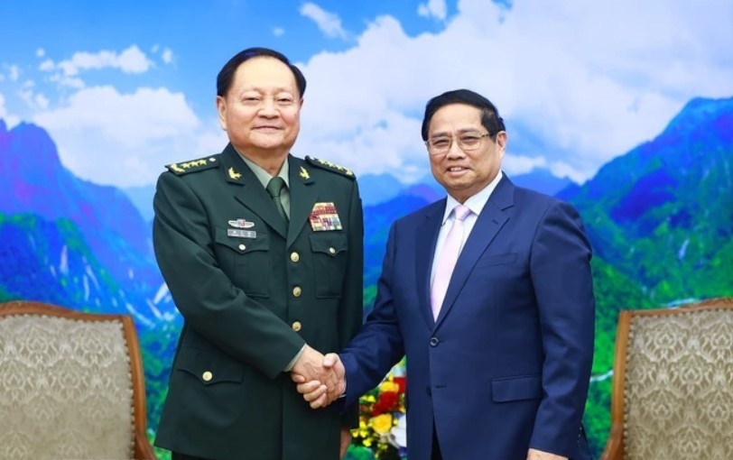 Thu tuong Pham Minh Chinh tiep PCT Quan uy Trung uong Trung Quoc hinh anh