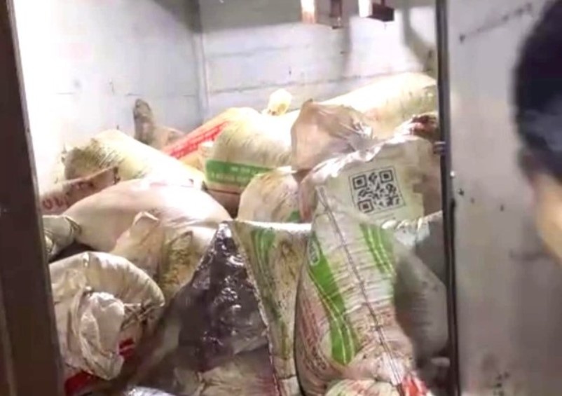 Phat hien hon 10 tan thit heo thoi dang van chuyen di tieu thu hinh anh