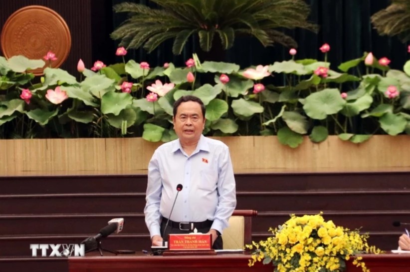 Chu tich Quoc hoi lam viec voi Ban Thuong vu Thanh uy TP.HCM hinh anh