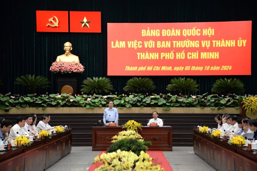 Chu tich Quoc hoi Tran Thanh Man lam viec voi TP.HCM hinh anh