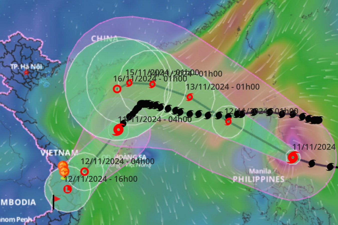 Bao Yinxing tien gan vung bien Hue - Binh Dinh, mua lon tu dem nay hinh anh