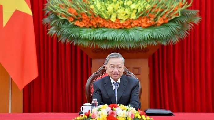 Tong Bi thu To Lam dien dam voi Tong Bi thu, Chu tich nuoc Lao hinh anh