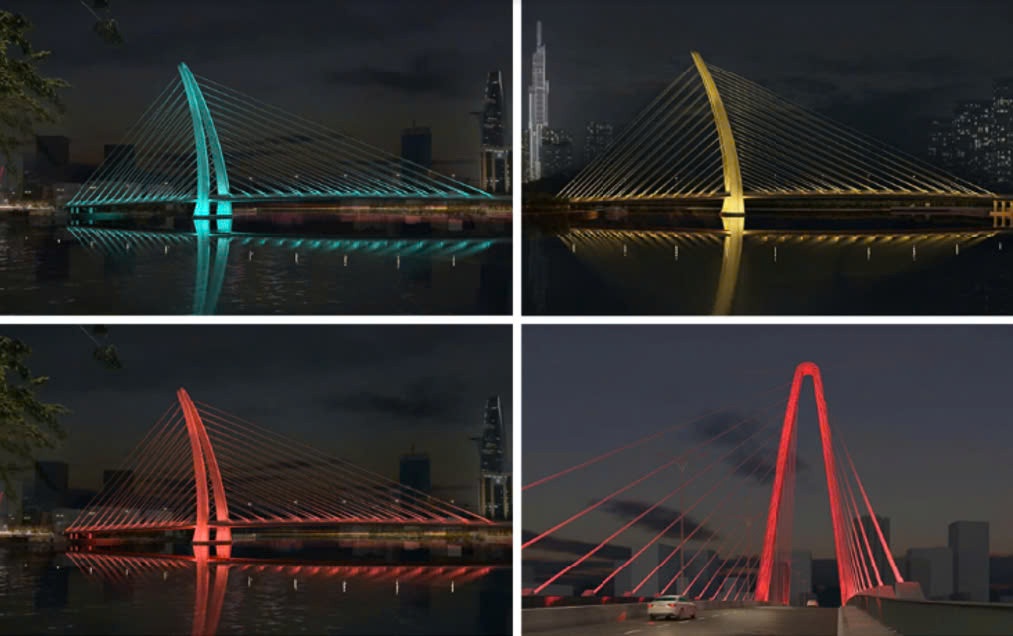 Lap den chieu sang my thuat cho cau Ba Son o TP.HCM hinh anh