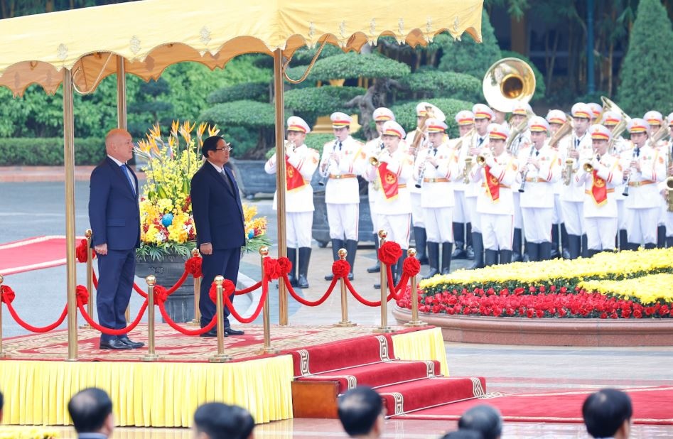 Thu tuong Pham Minh Chinh chu tri le don Thu tuong New Zealand hinh anh