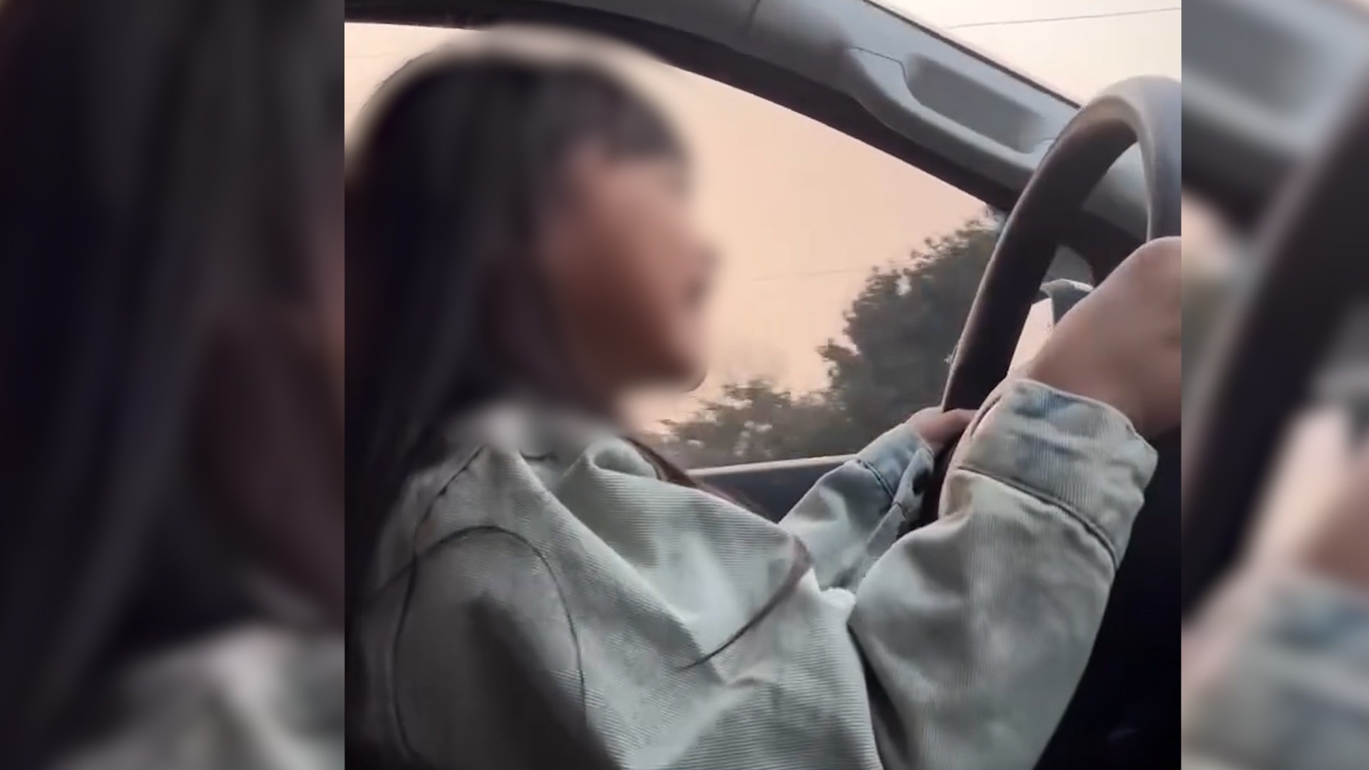 Clip be gai cam vo lang, bang dong ho cua oto hien thi toc do 50-60 km/h hinh anh