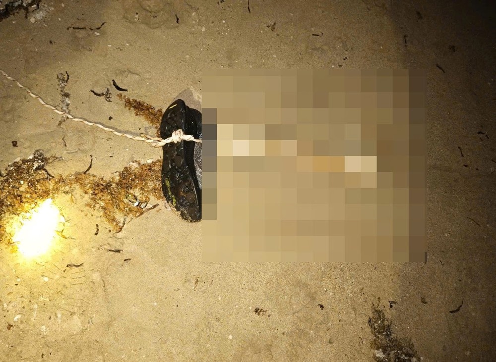 Phat hien doan xuong chan con di giay dat vao bo o Ninh Thuan hinh anh