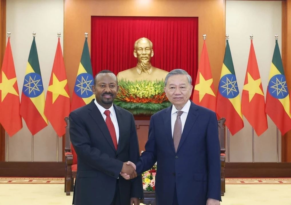 Tong Bi thu To Lam tiep Thu tuong Ethiopia Abiy Ahmed Ali hinh anh
