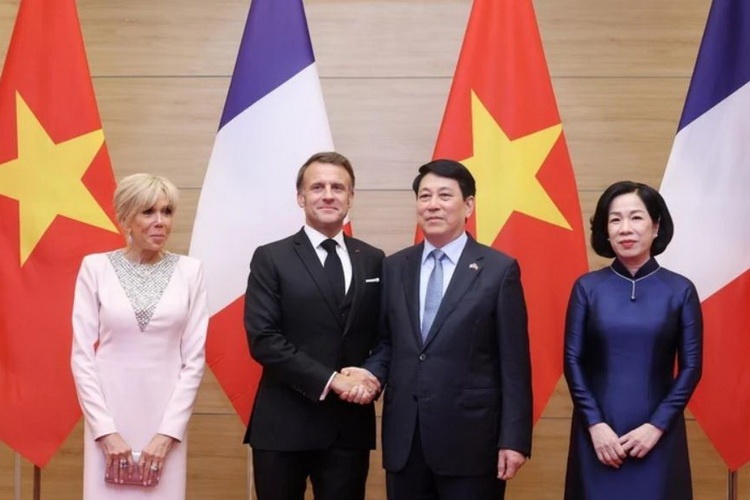 Chu tich nuoc chu tri chieu dai cap Nha nuoc Tong thong Phap hinh anh