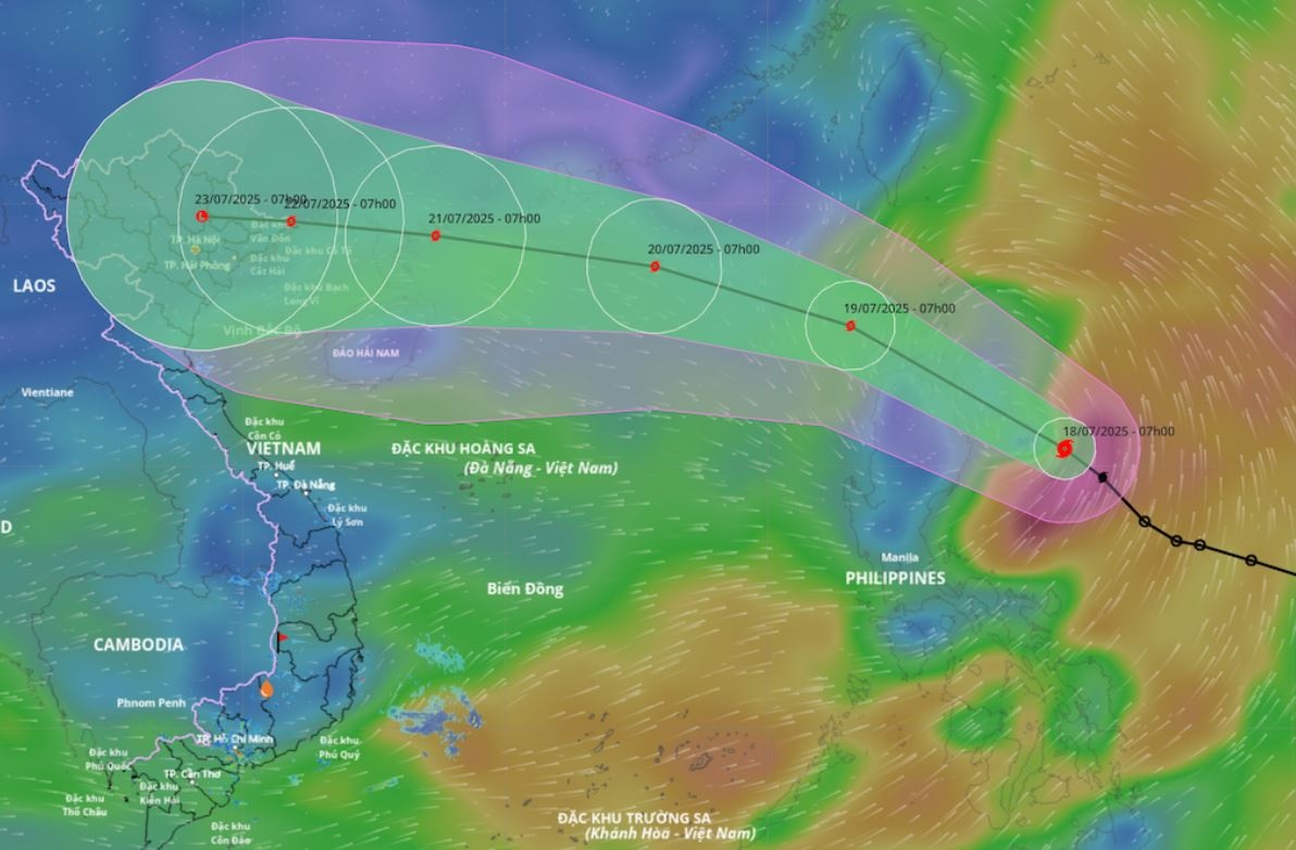 Bao Wipha co the manh len cap 12, giat cap 15 tren Bien Dong hinh anh