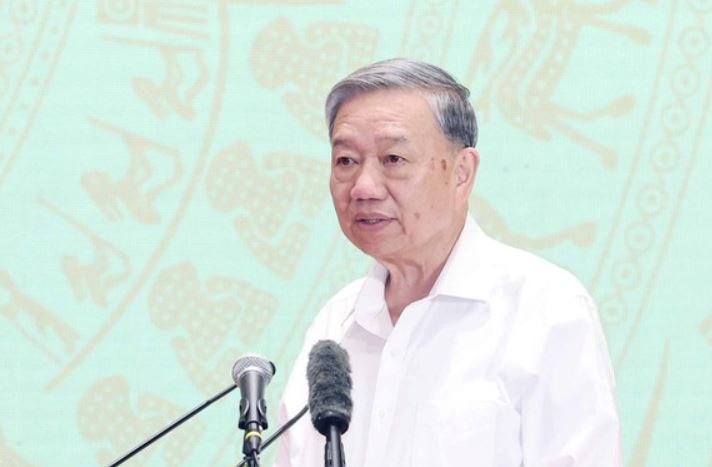 Tong Bi thu gap dai bieu Bo Quoc phong, Bo Cong an va Bo Ngoai giao hinh anh