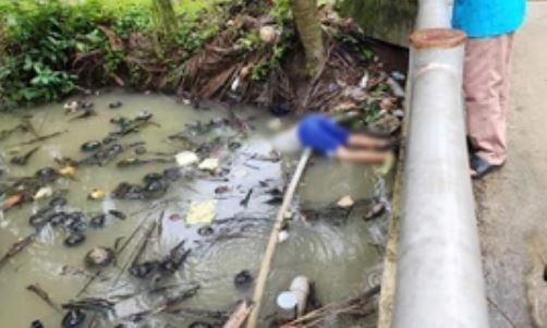 Phat hien nguoi dan ong tu vong up mat duoi kenh hinh anh