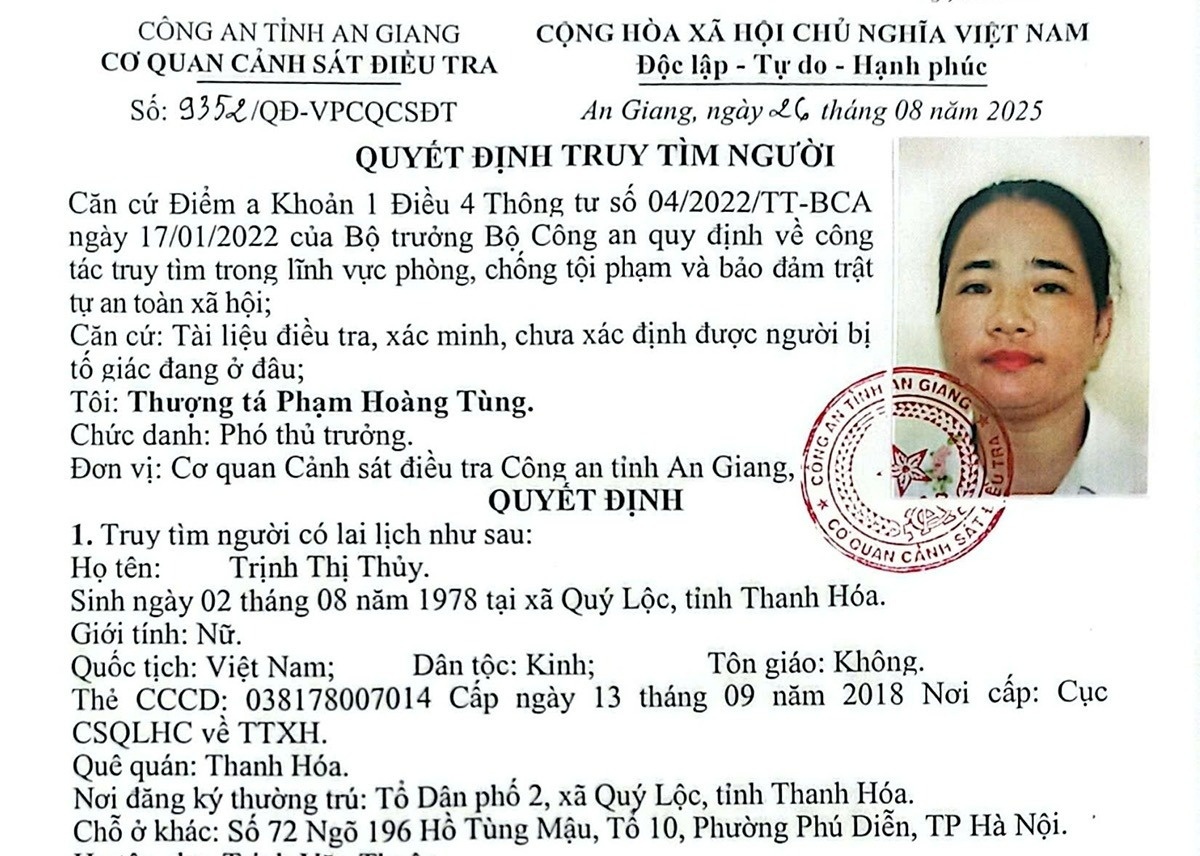 Truy tim nguoi phu nu lien quan vu an 'Lua dao chiem doat tai san' hinh anh