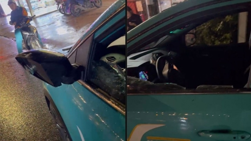 Nong 24h: Cong an dieu tra vu o to bi chan dau, dap vo kinh tren duong hinh anh