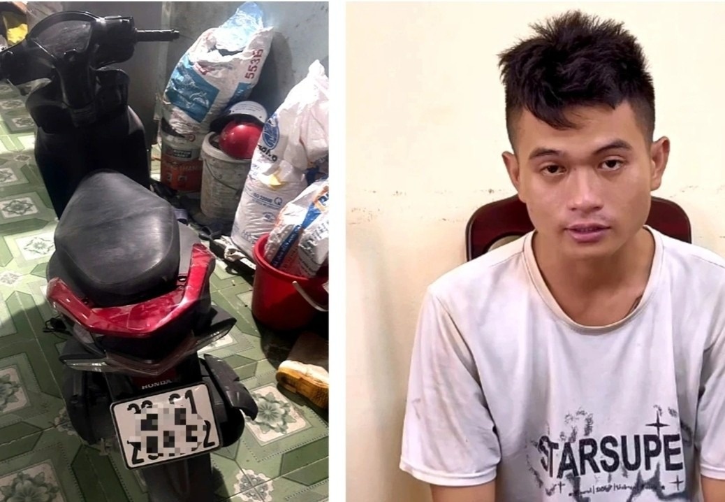 Vo mua xe may, thanh nien lai thu roi chay thang ve nha hinh anh