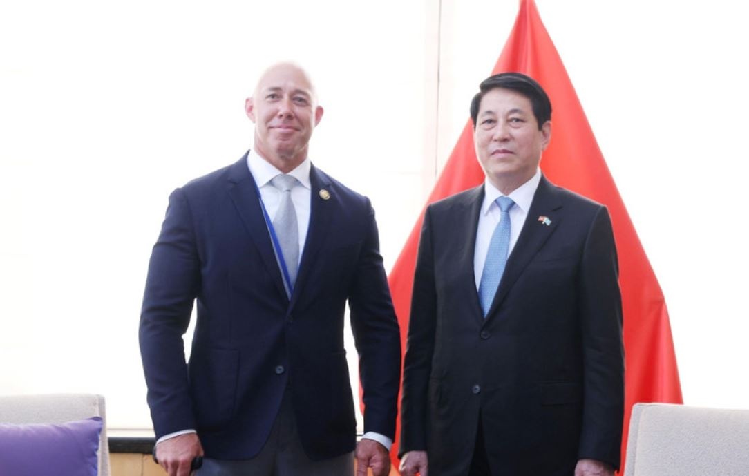 Chu tich nuoc Luong Cuong tiep cac nghi si My hinh anh