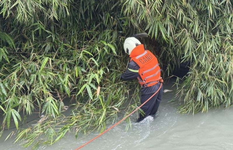 Oto bi nuoc cuon troi khi qua cau o Dong Nai hinh anh