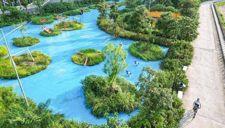 Cong vien 744 ty dong o Ha Noi xay xong bo hoang, co moc um tum hinh anh