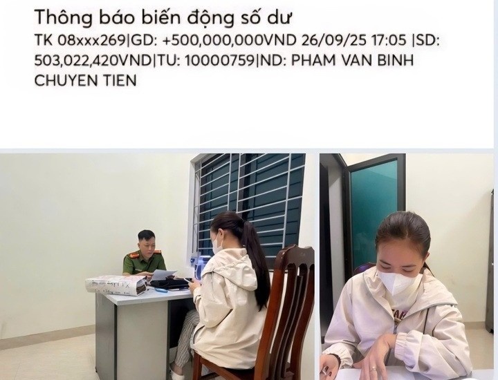 Tai khoan bat ngo nhan duoc nua ty dong, co gai nho cong an tim chu hinh anh