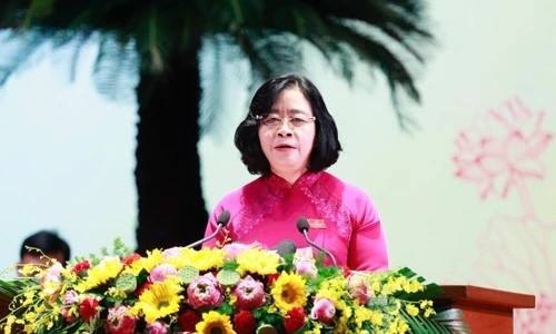 Ba Bui Thi Minh Hoai tai dac cu Bi thu Thanh uy Ha Noi hinh anh