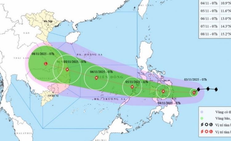 Bao Kalmaegi doi huong, co kha nang manh len hinh anh