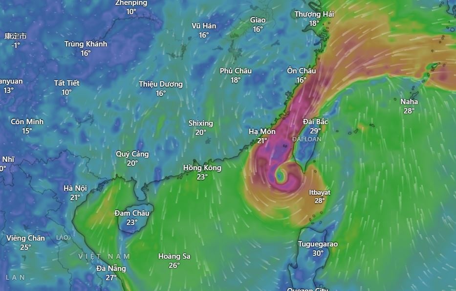 Bao Fung-Wong suy yeu dan thanh ap thap nhiet doi hinh anh