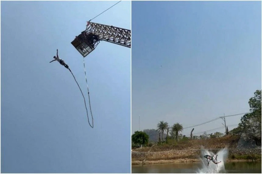 Du khach thoat chet khi day bungee dut o Thai Lan hinh anh