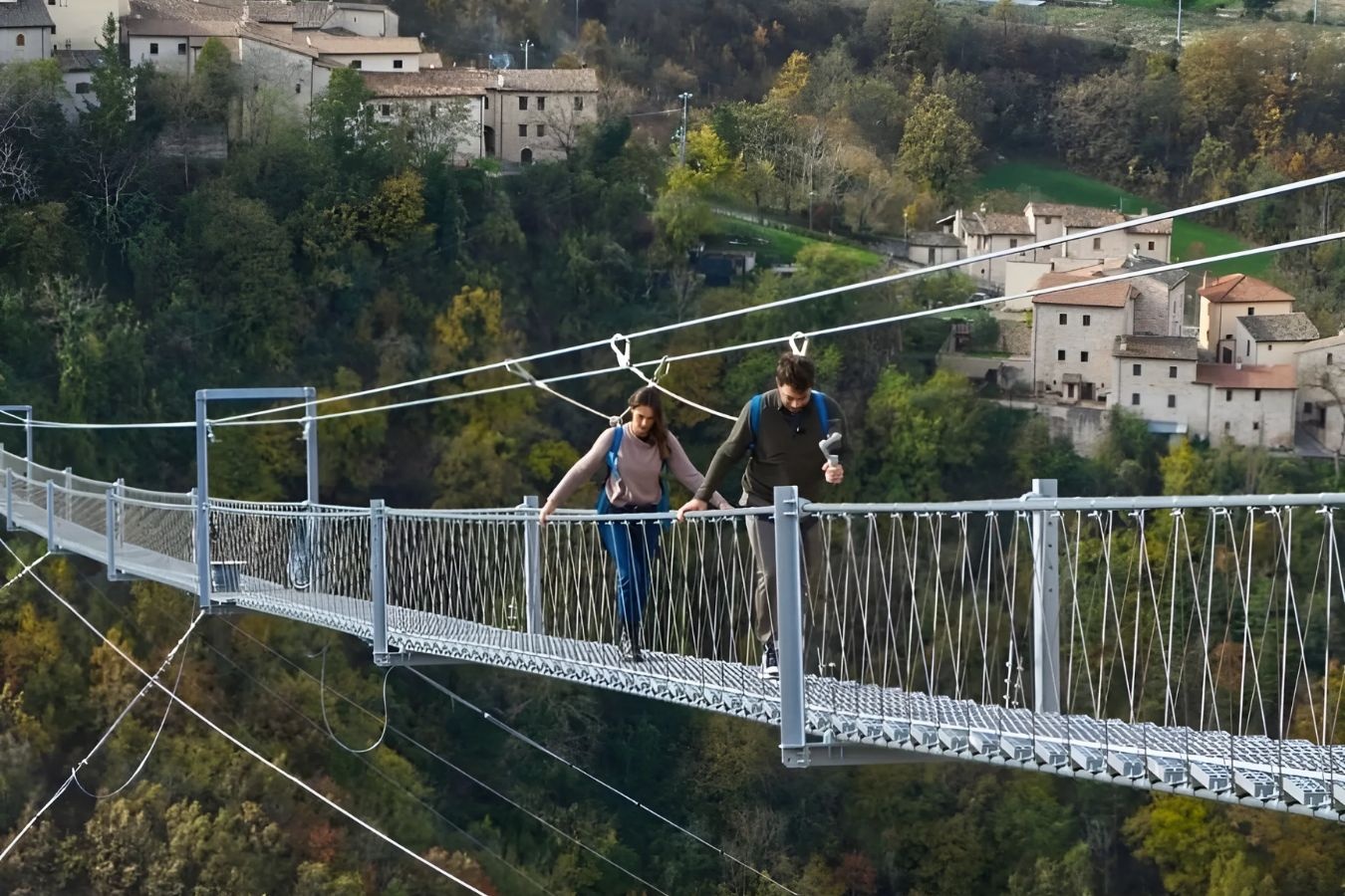 Run ray di qua cau vat veo giua khe nui o chau Au hinh anh