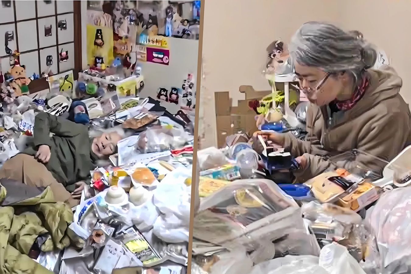 Hai me con song trong 4 can ho ngap rac o Nhat Ban hinh anh