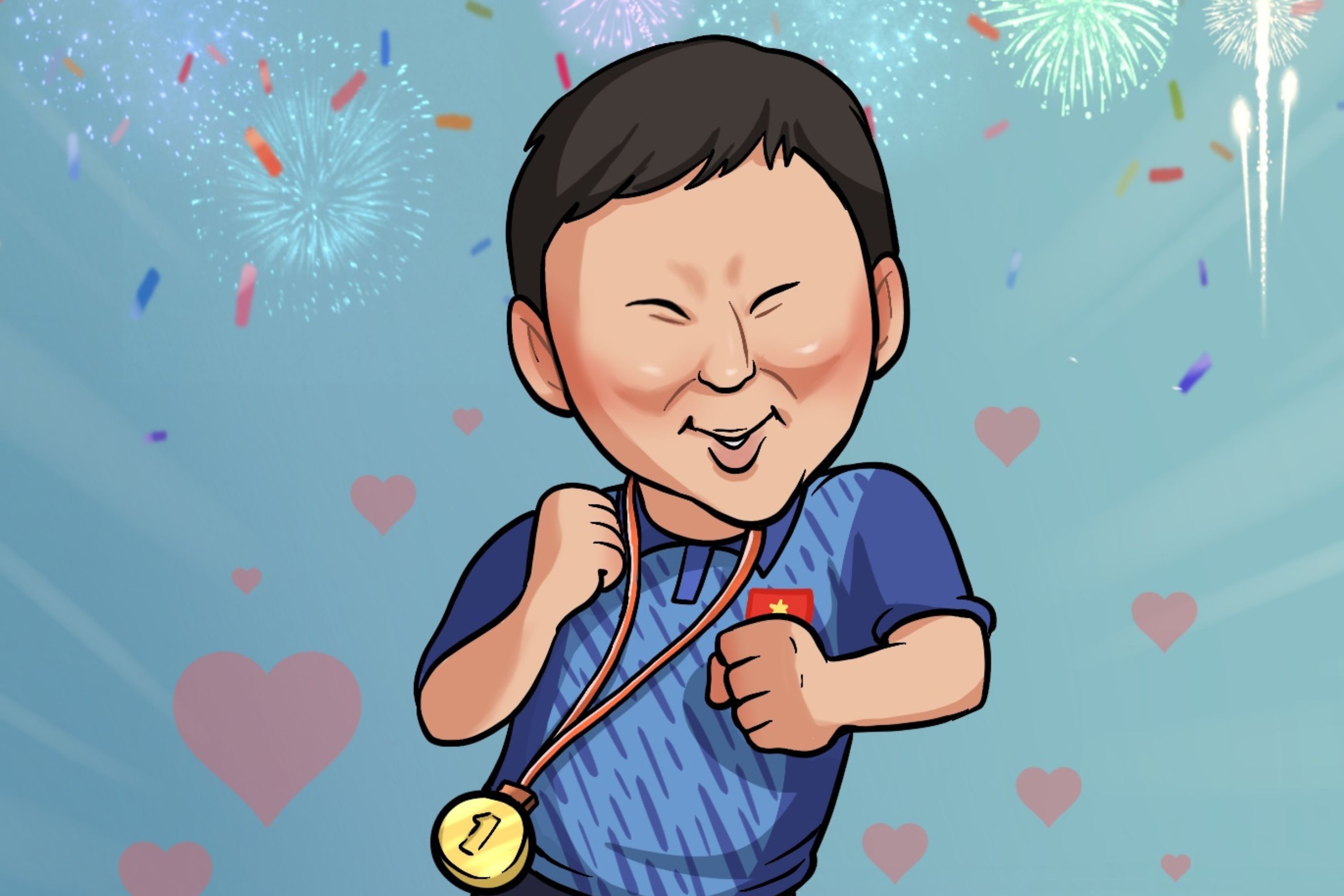 Loat anh che hai huoc cua HLV Kim Sang-sik khi U22 Viet Nam gianh HCV hinh anh