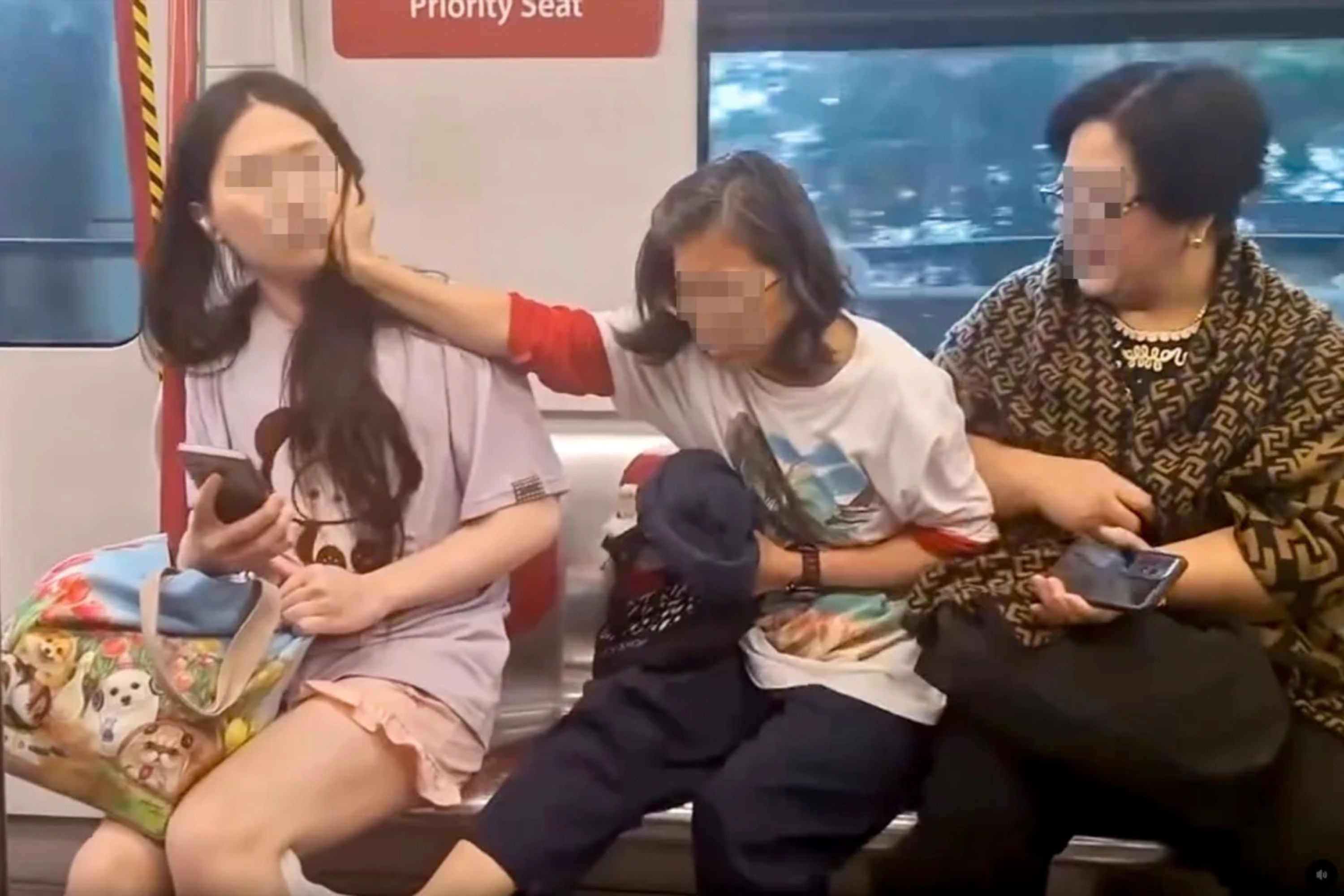 Nguoi phu nu giat toc co gai de gianh ghe tren tau dien hinh anh