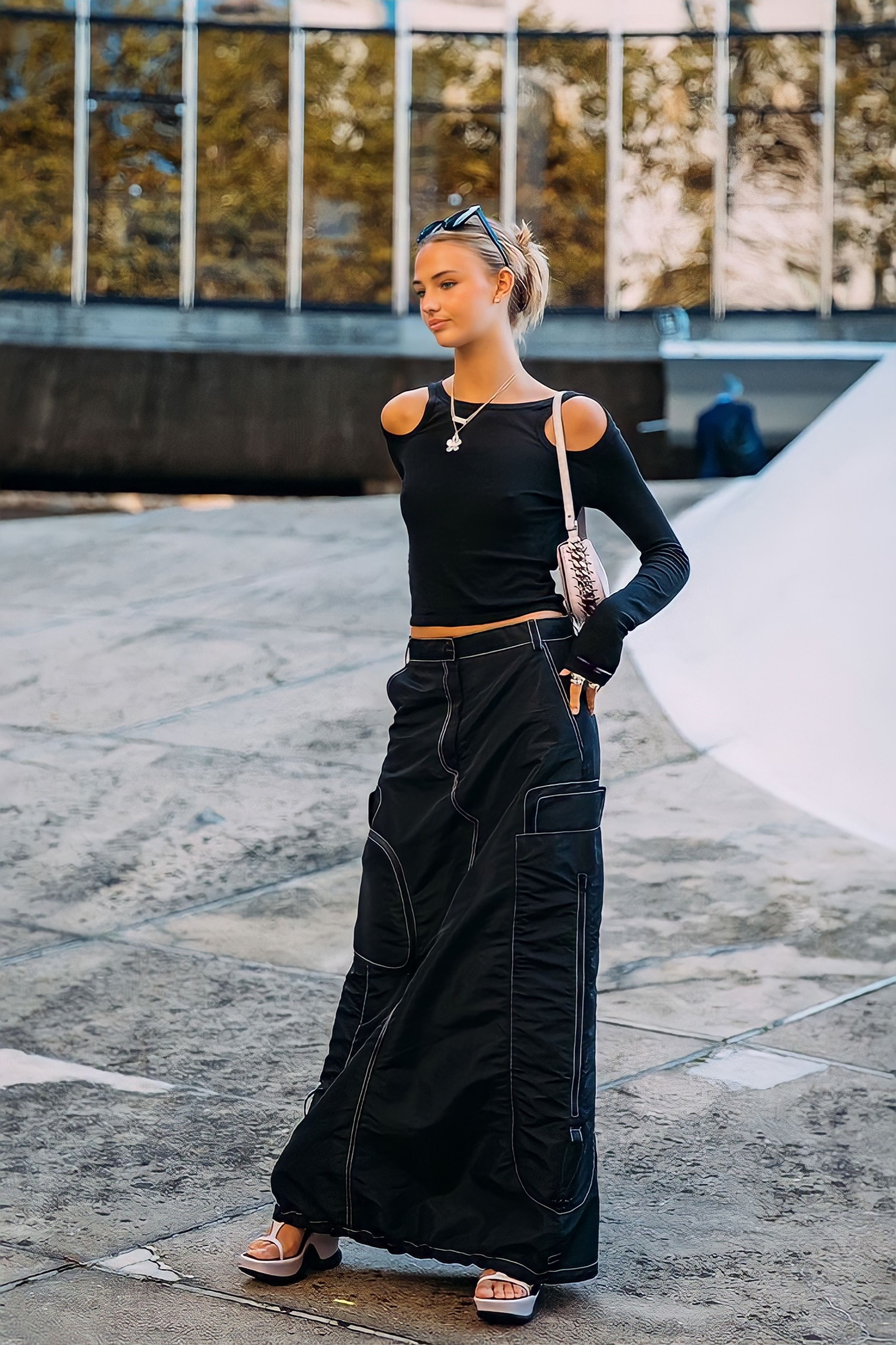 Phoi dam denim midi anh 9