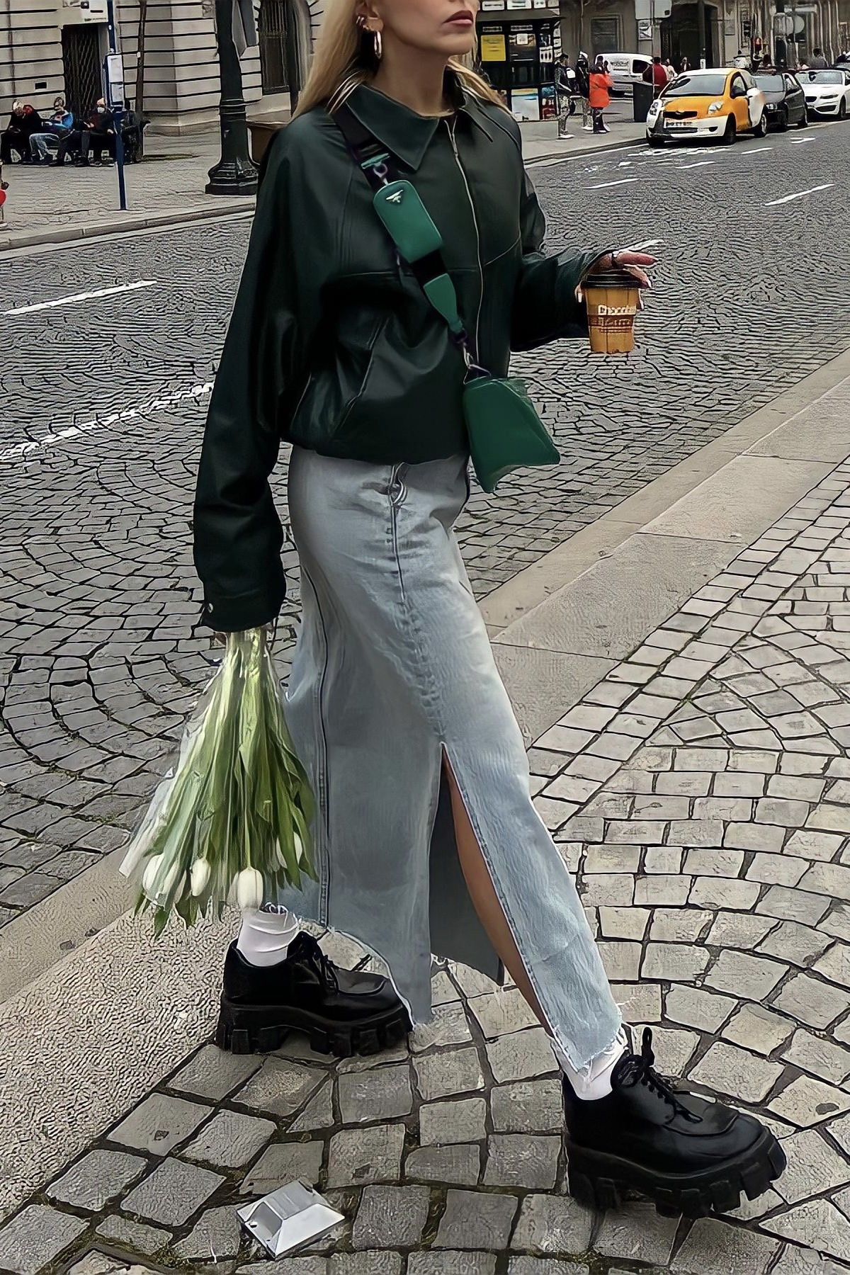 Phoi dam denim midi anh 3