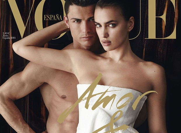 Ronaldo khoa than cung Irina tren bia tap chi hinh anh