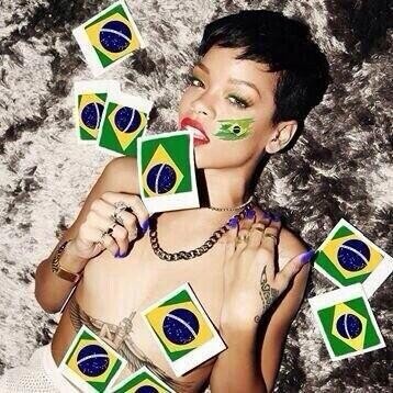 Rihanna khá hào hứng đồng hành cùng World Cup 2014.