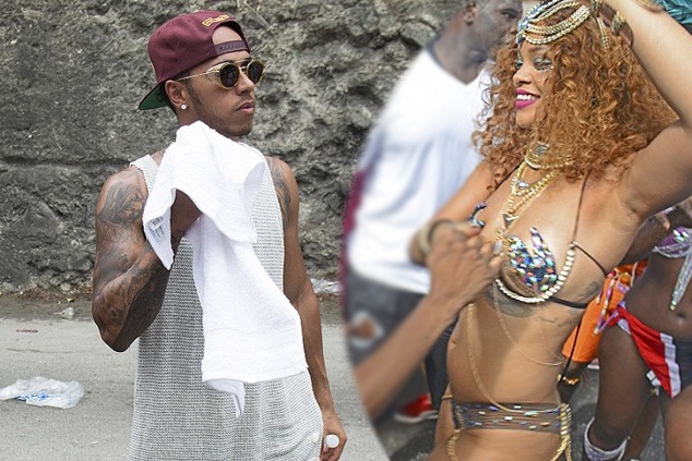 Hamilton bi mat hen ho Rihanna o Barbados hinh anh