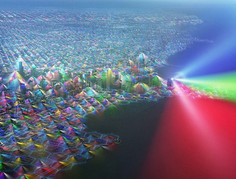 Nhuom mau song dien thoai di dong trong do thi My hinh anh