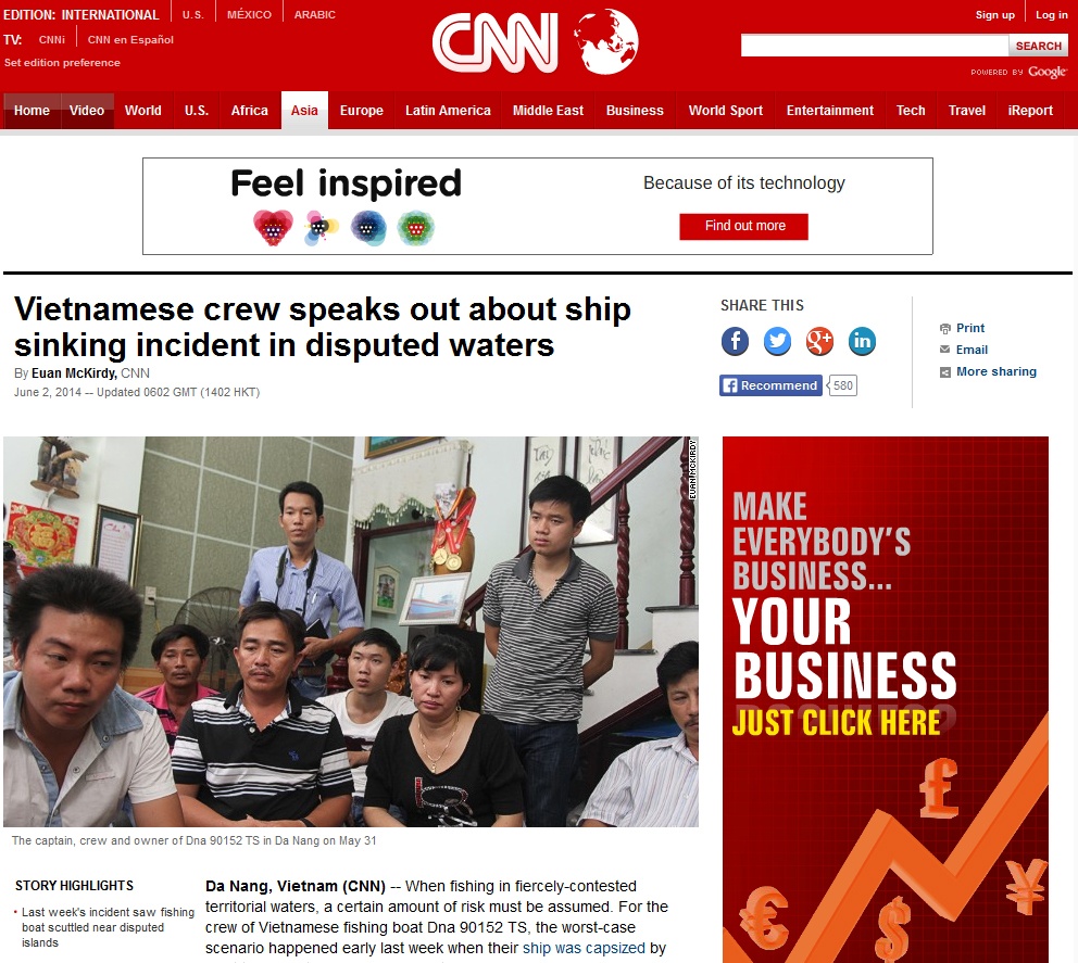 Chủ tàu Huỳnh Thị Như Hoa và các thành viên thủy thủ đoàn tài cá ĐNa 90152. Ảnh: Reuters