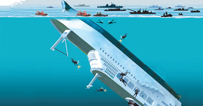 Luc luong cuu ho ap sat tau Sewol hinh anh