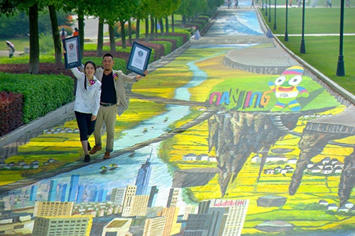 Buc tranh 3D lon nhat the gioi o Nam Kin hinh anh