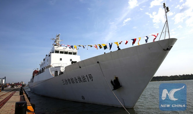 Trung Quoc lai dieu tau tuan tra trai phep den Hoang Sa hinh anh