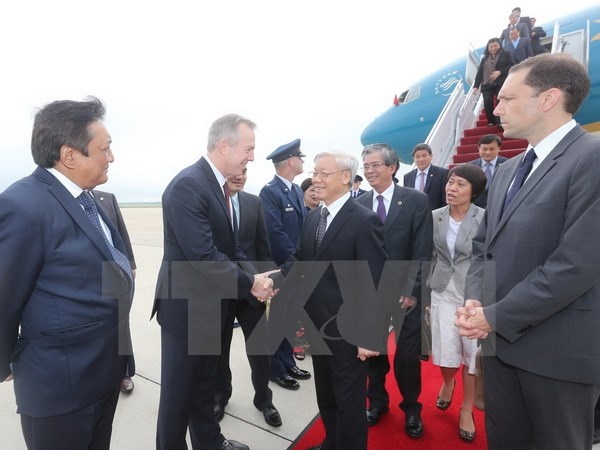 Tong Bi thu Nguyen Phu Trong tiep Dai dien Thuong mai Hoa Ky hinh anh