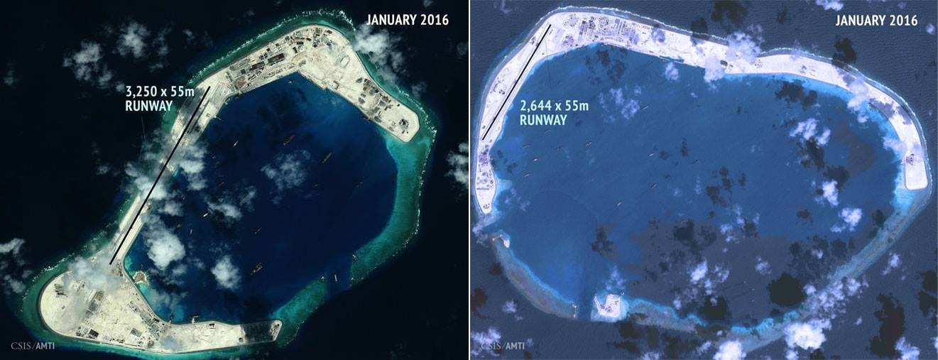 May bay Trung Quoc ha canh xuong Truong Sa anh 2