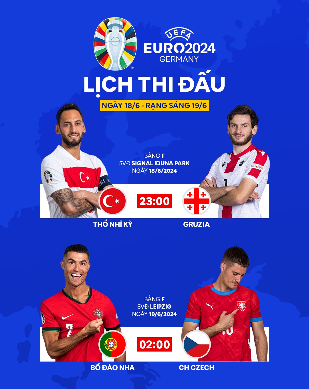 Bo Dao Nha,  Tho Nhi Ky,  CH Czech,  Georgia anh 2