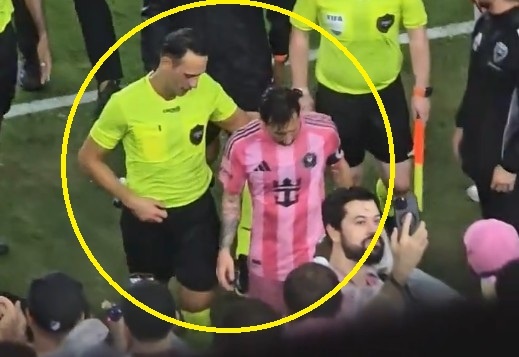 Khoanh khac gay phan no cua trong tai va Messi hinh anh