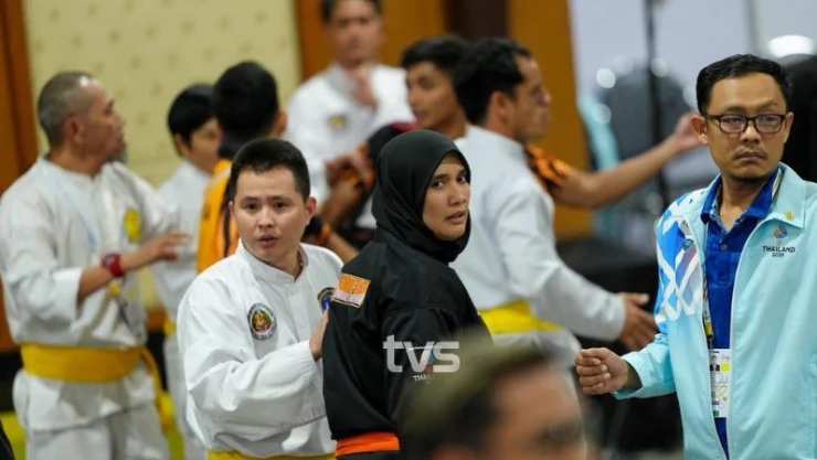Pencak Silat tai SEA Games vo tran vi tranh cai trong tai hinh anh