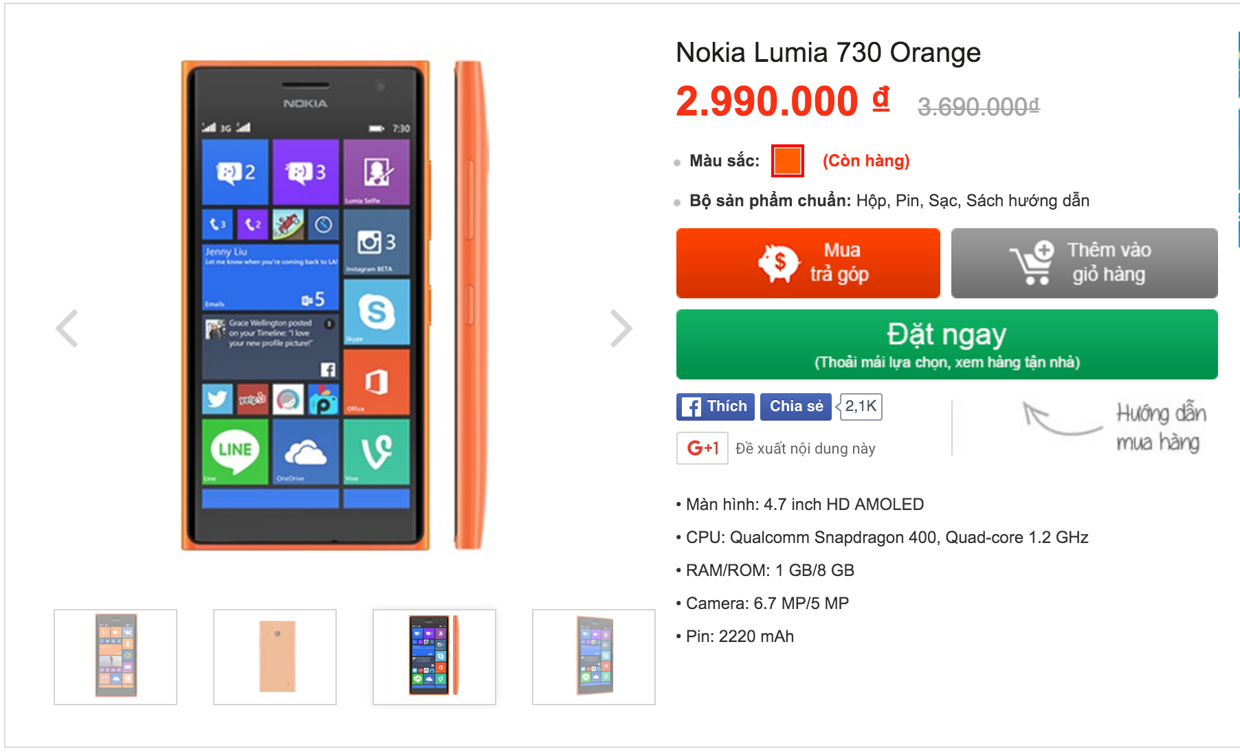 Nokia Lumia 730 giam gia sau ve muc duoi 3 trieu hinh anh