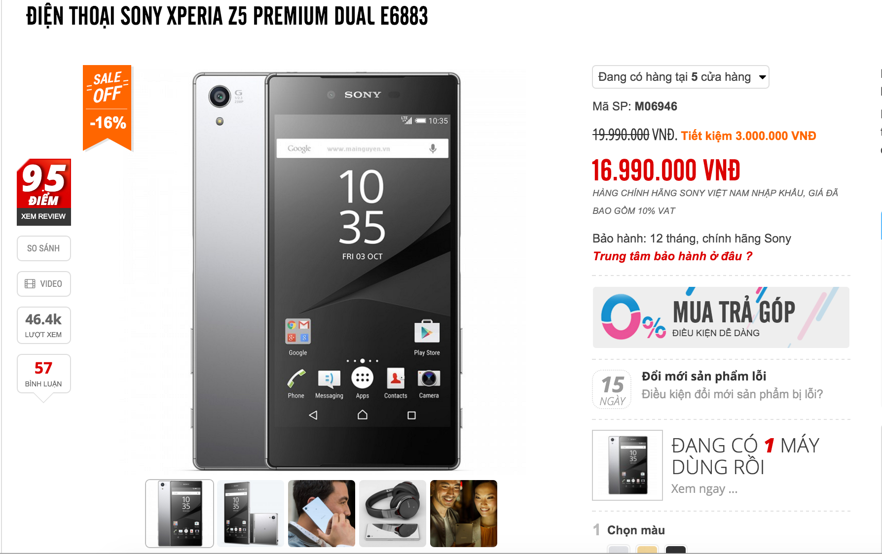 Sony Xperia Z5 giảm giá ảnh 1 Sony Xperia Z5 giam gia anh 1