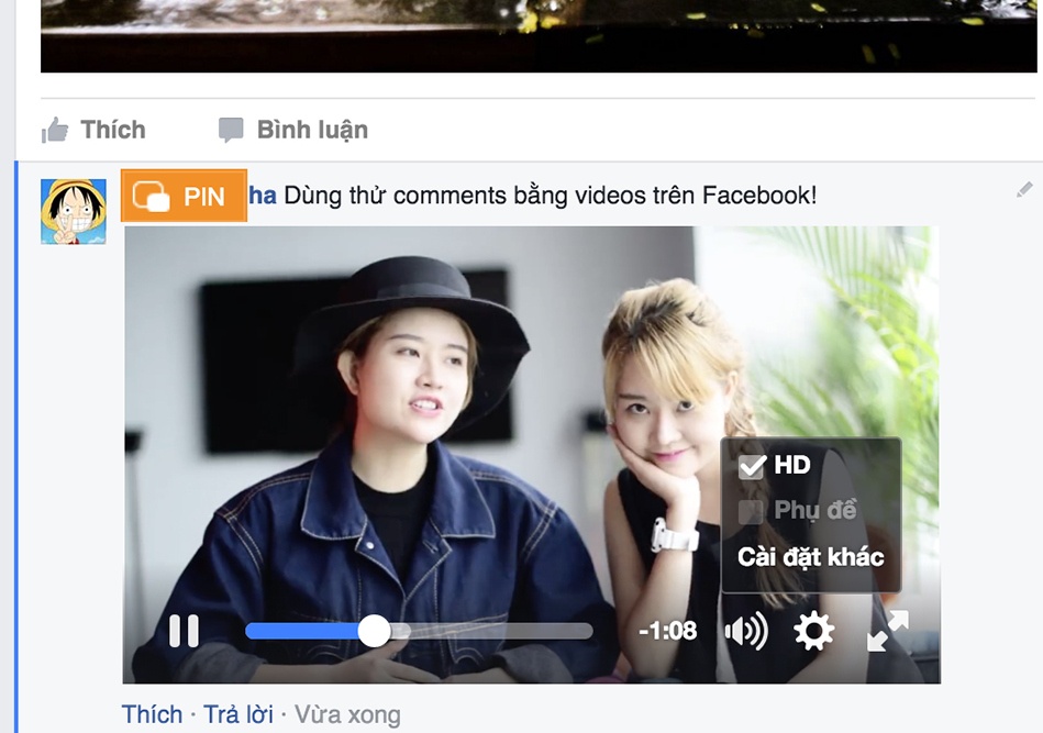 Facebook cho binh luan bang video o Viet Nam hinh anh